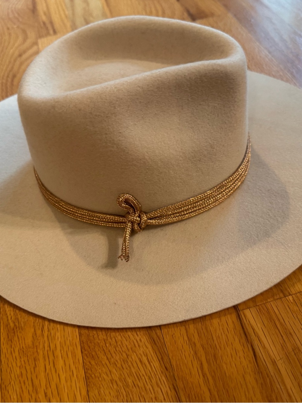 Wyeth 100% Wool Rancher Hat Beige Taupe Wide Brim Western Boho OS